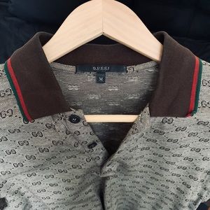 Gucci men's GG monogram polo shirt
